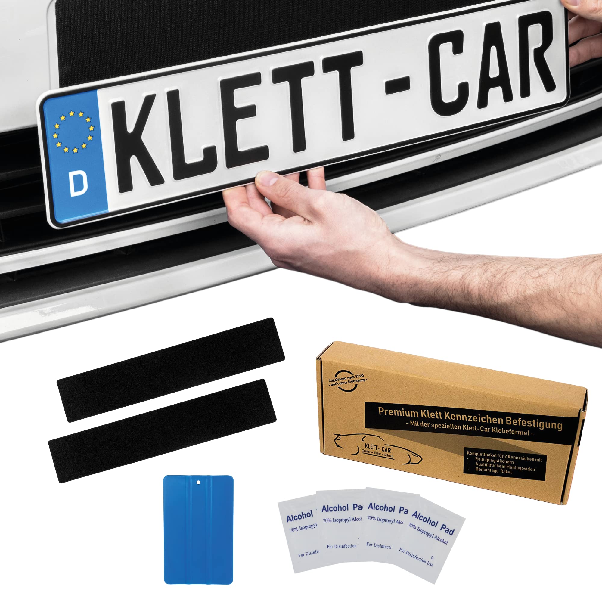 Klett-Car Kit Support Plaque d'Immatriculation Auto Moto sans