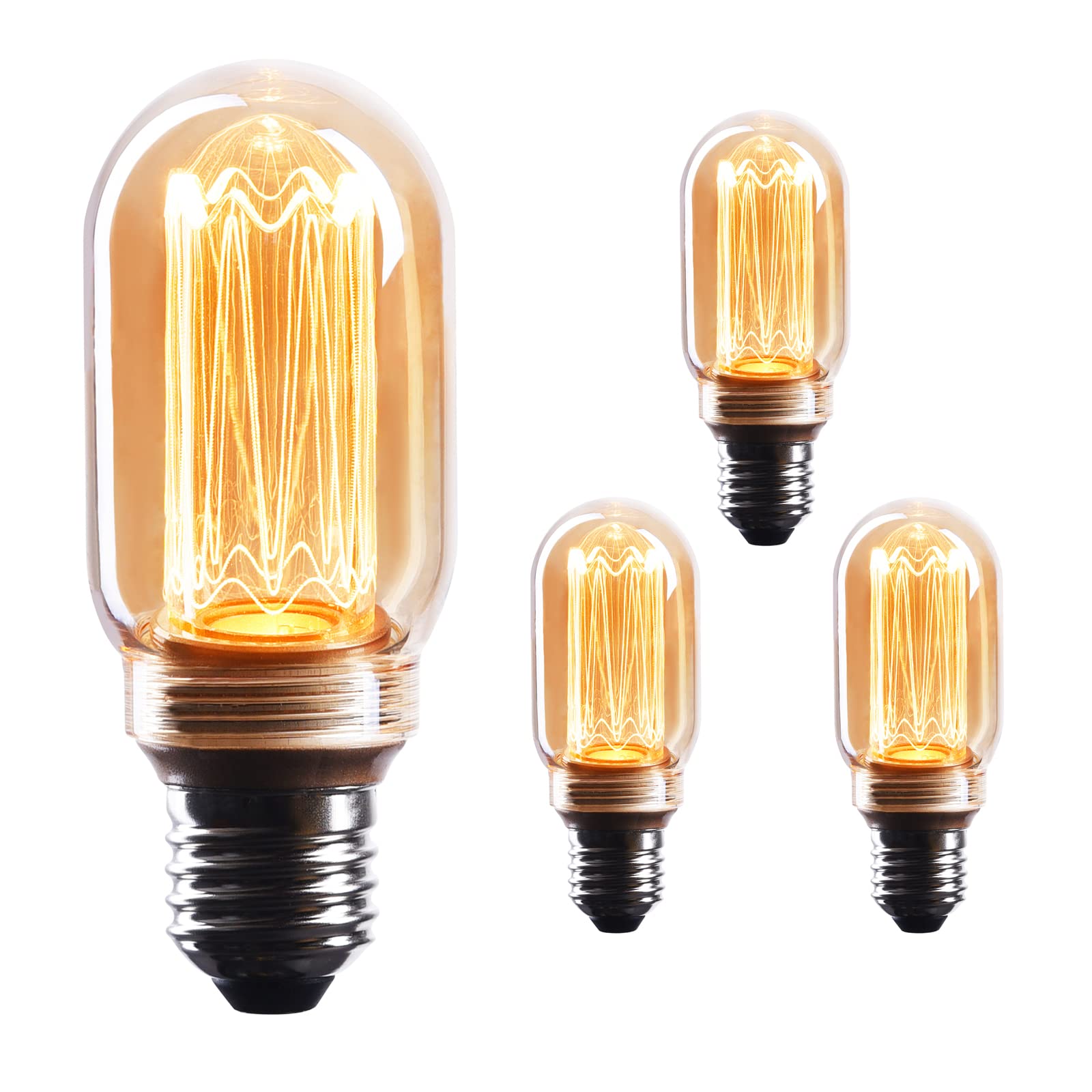 CrownLED Ampoule LED E27 Edison 4W Multicolore, Lot de 3 Gradable, Blanc Chaud, Retro, EL22