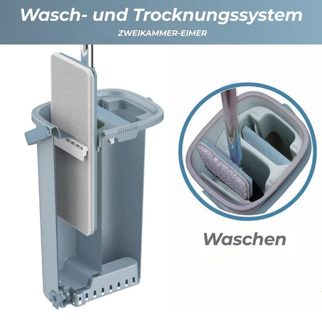 Essoreur EasyGleam Kit Balai Serpillère & Seau Essoreur - Balai En Microfibre Plat Avec Manche INOX, Seau Double Compartiment Humide Et à Sec, 2 Serpillères Réutilisables, Tous Types De Sols Seau Serpillere Essoreur EasyGleam Kit Balai Serpillère & Seau Essoreur - Balai En Microfibre Plat Avec Manche INOX, Seau Double Compartiment Humide Et à Sec, 2 Serpillères Réutilisables, Tous Types De Sols Seau Serpillere