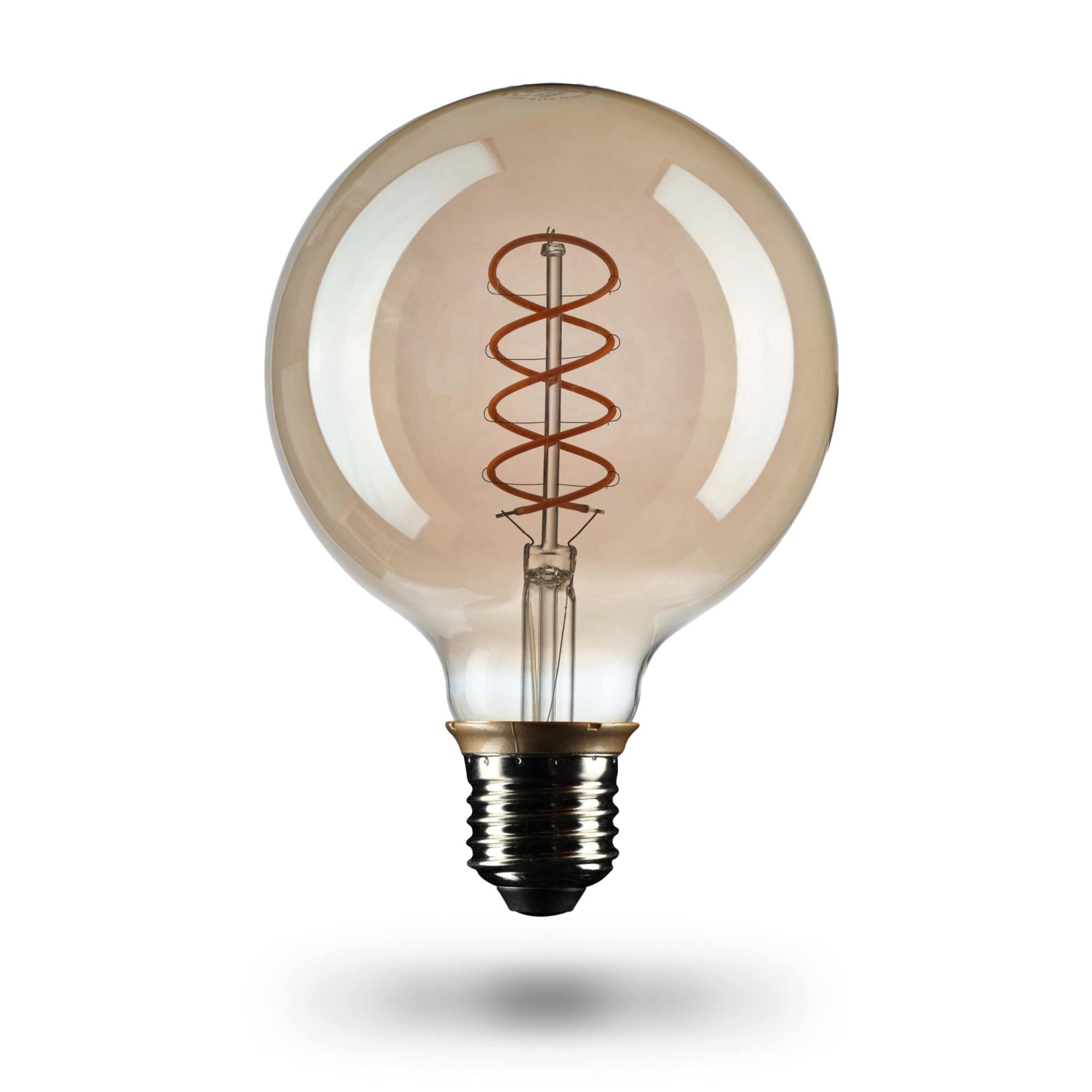 CROWN LED Ampoule Edison Smoky E27 5W 1800K 230V 230lm Dimmable, Filament Rétro Vintage