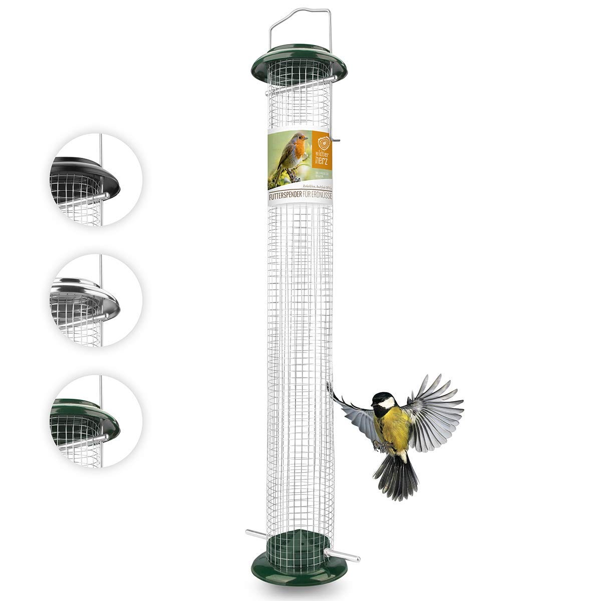Mangeoire à oiseaux de jardin en métal avec support - Résistant aux  intempéries - En métal avec support - Piquet de jardin - Mangeoire pour  oiseaux 