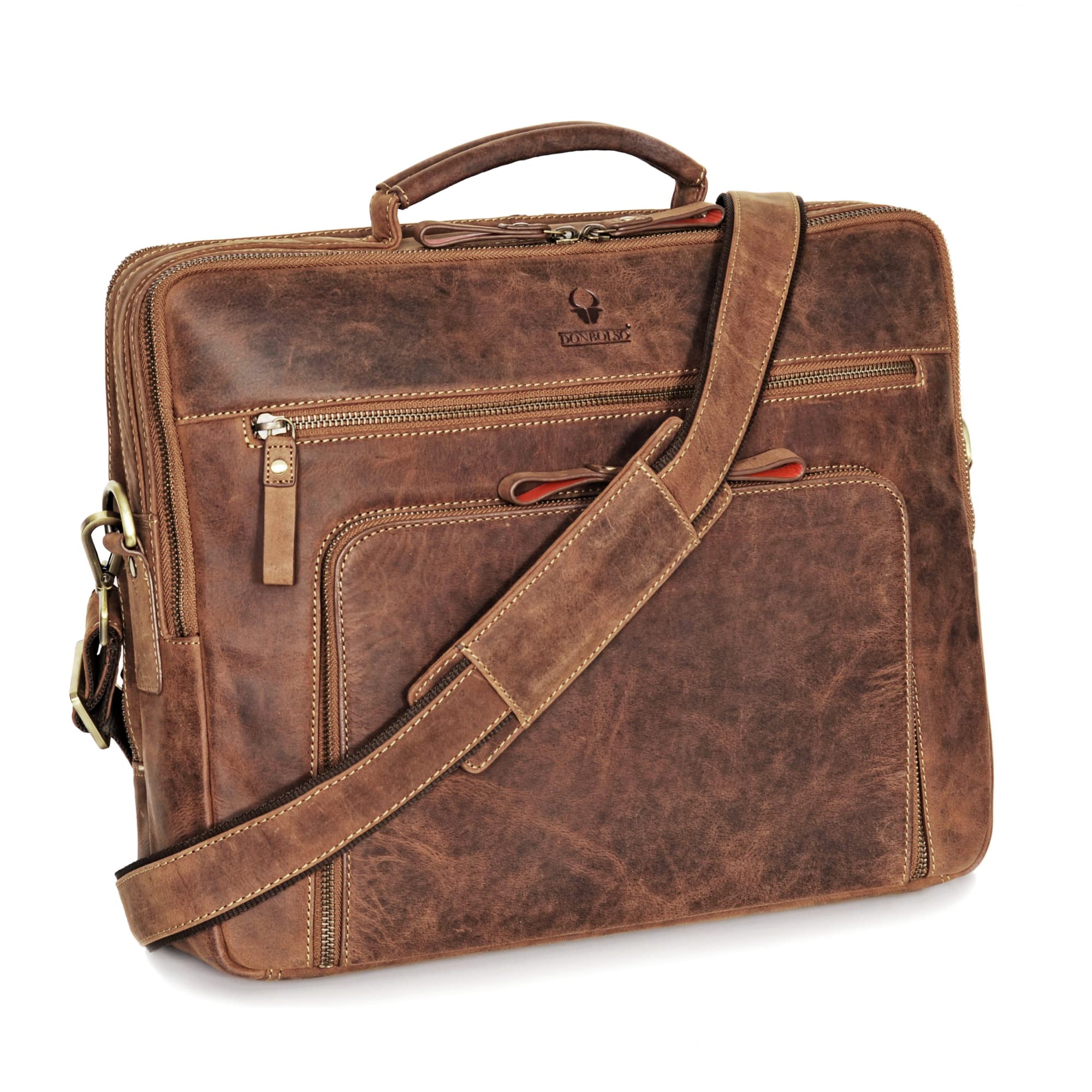 Sac Porte Ordinateur Portable 15 6 Pouces Vintage Marron Leroy