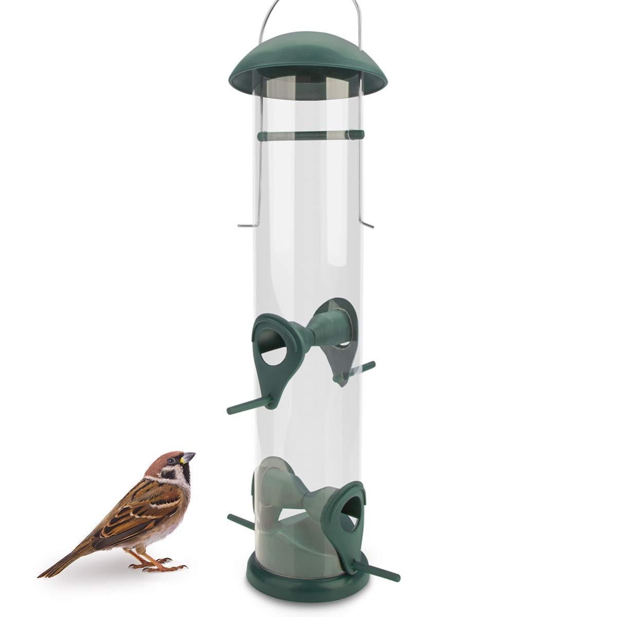 Mangeoire Pour Oiseaux Suspendue En Métal - Diamètre 18 Cm, Résistante Aux Intempéries, Pour Graines Et Vers De Farine