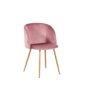 Chaise style fauteuil en velours rose framboise Elouan (lot de 2