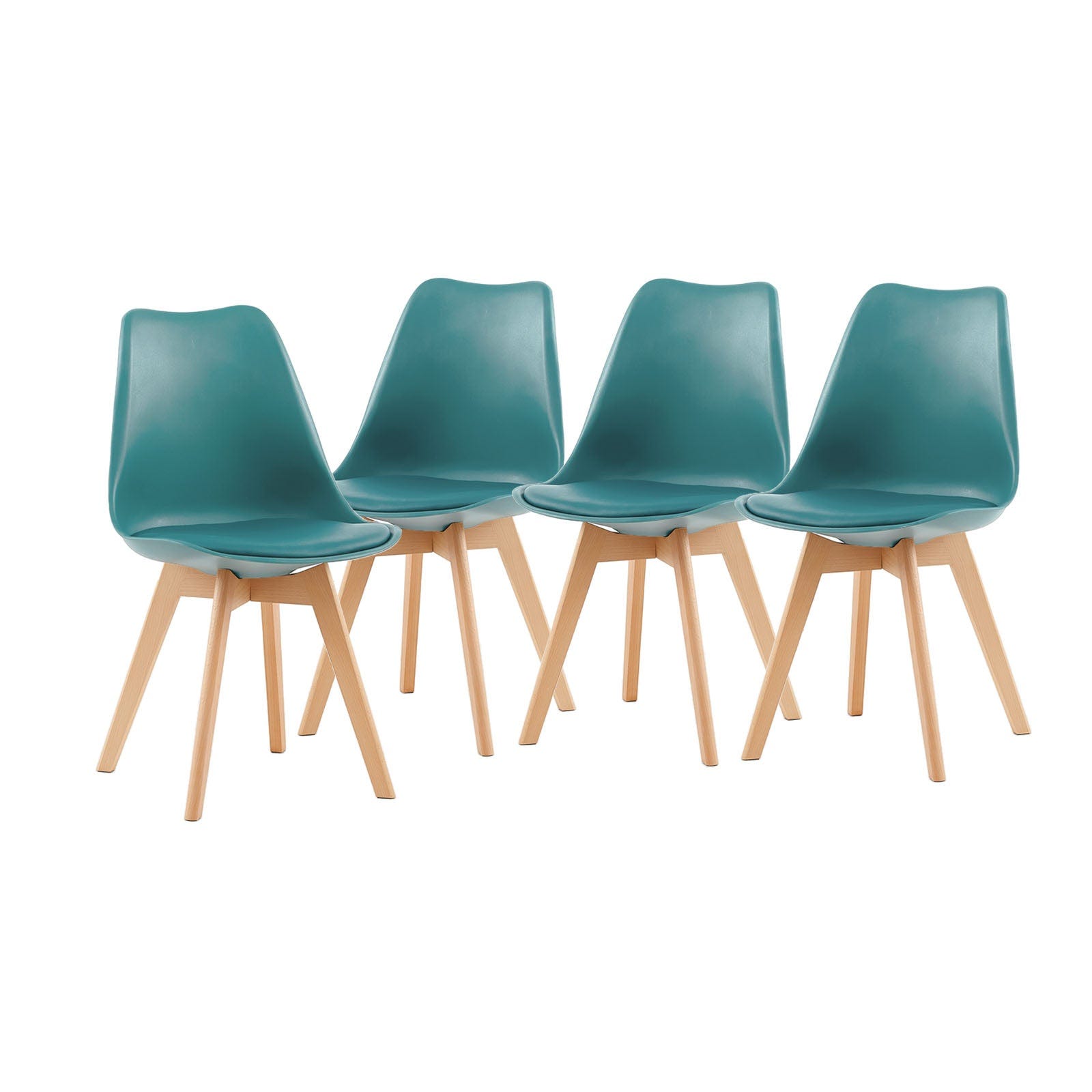 Lot de 4 chaises de salle à manger design contemporain scandinave-Bleu