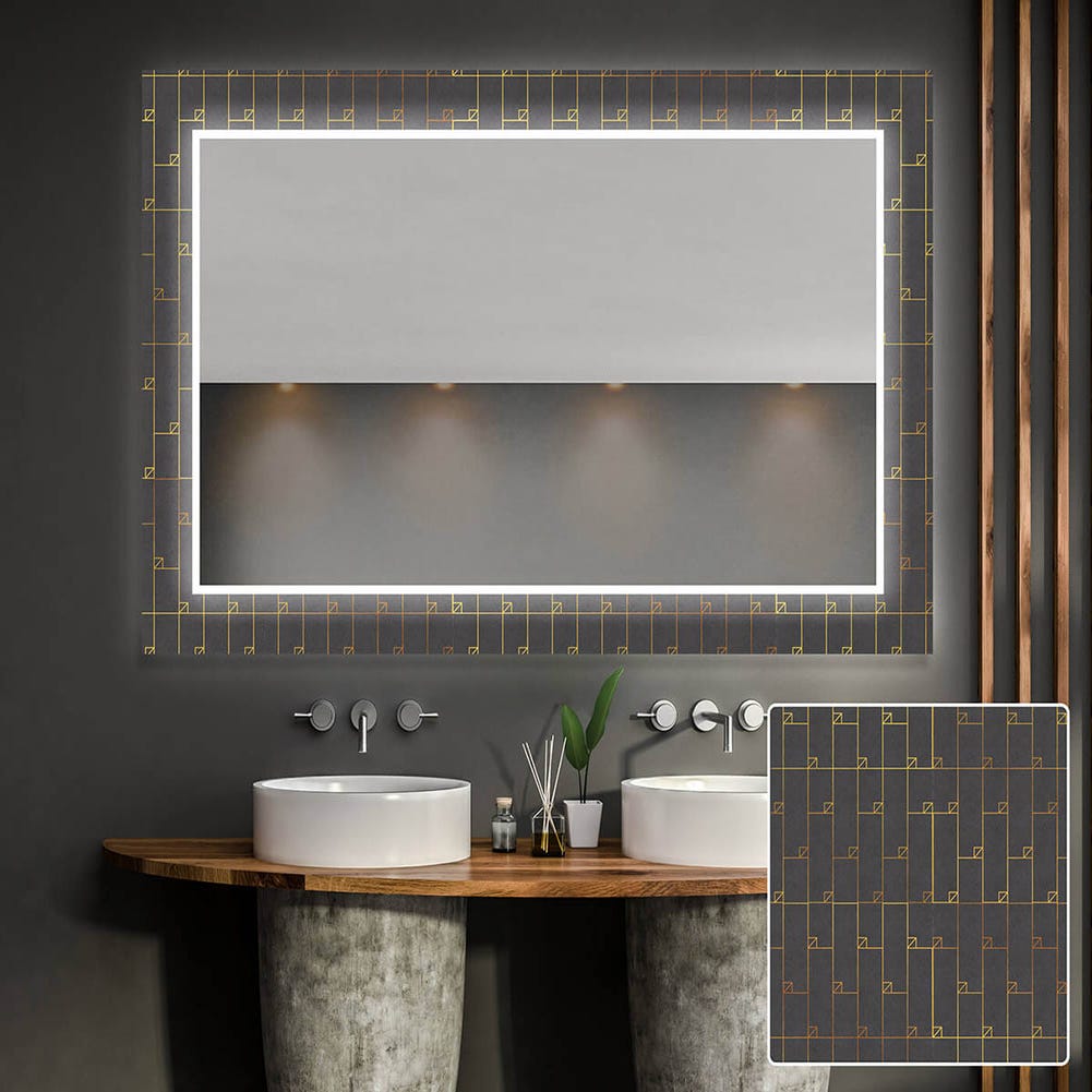 Espejos LED entrada grandes de pared (70x140cm) Espejo de Pared Blanco frío