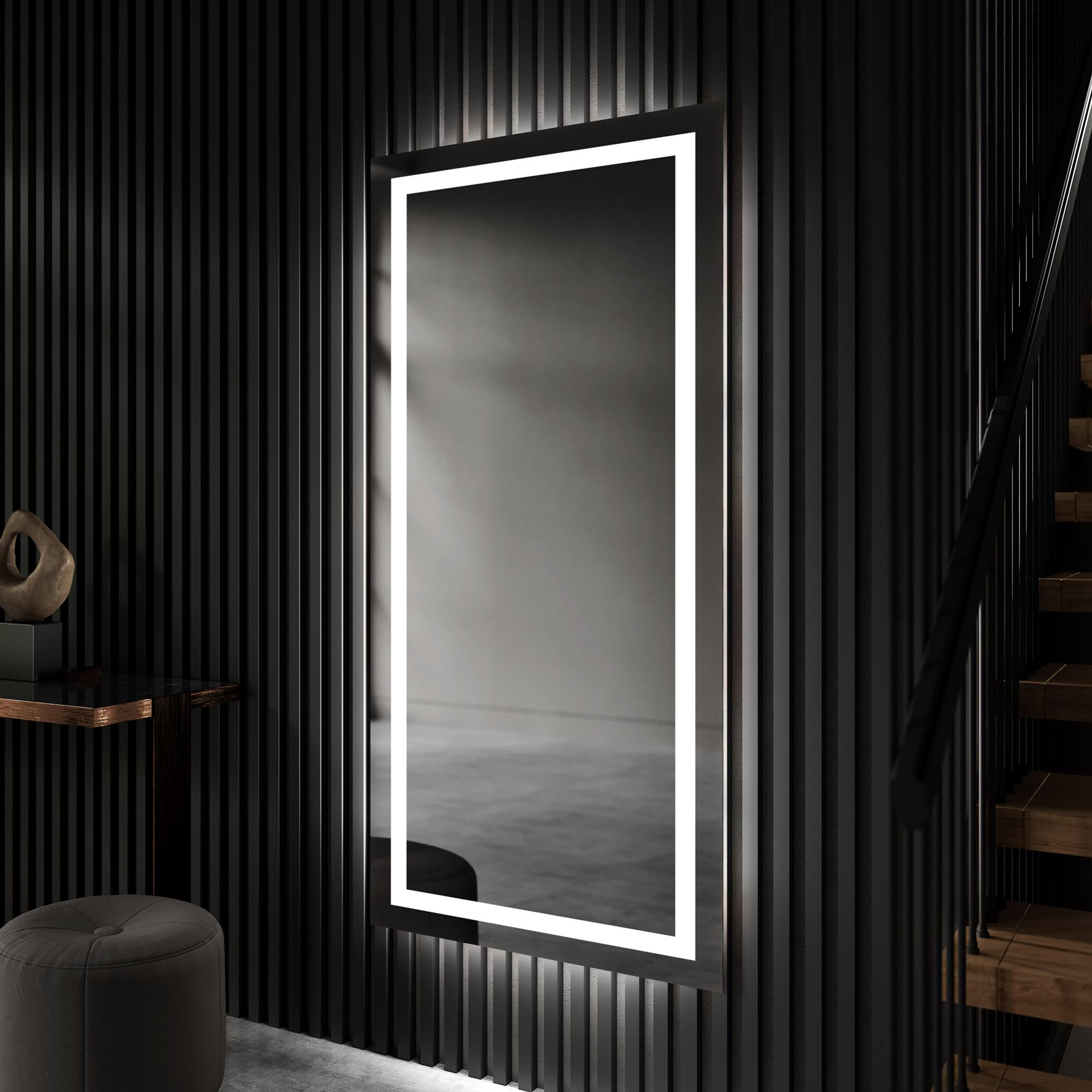 Espejos led entrada grandes de pared (80x140cm) espejo de pared blanco frío