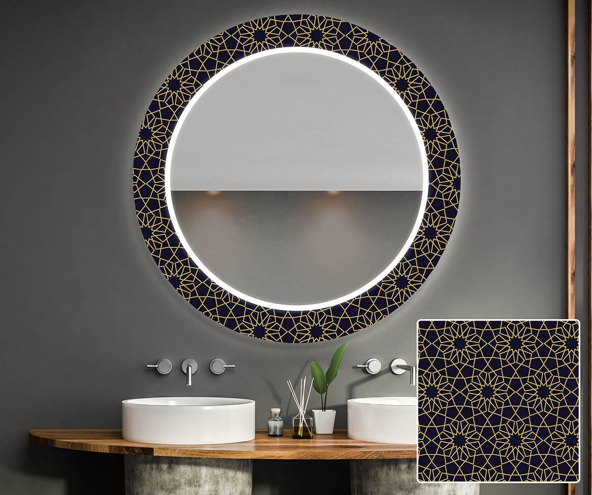 Specchio decorativi con luci LED da soggiorno (90x90cm) Retroiluminato con  illuminazione Freddo Bianco