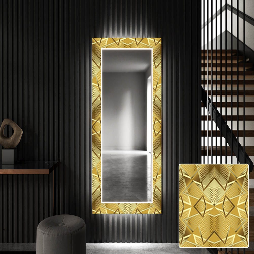 Specchio decorativi con luci LED da soggiorno (100x200cm) Retroiluminato  con illuminazione Freddo Bianco