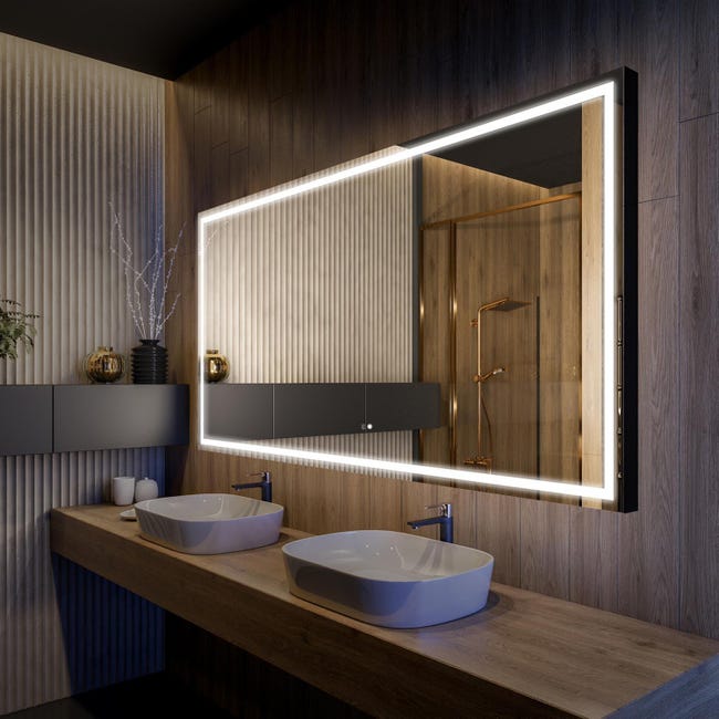 Controluce LED Specchio Da Bagno 130x50cm Retroiluminato Con Illuminazione Con Interruttore Freddo Bianco 89045962 Controluce LED Specchio Da Bagno 130x50cm Retroiluminato Con Illuminazione Con Interruttore Freddo Bianco 89045962