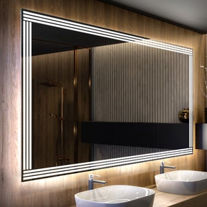 Espejo para baño 120x100x0,5 cm Blanco