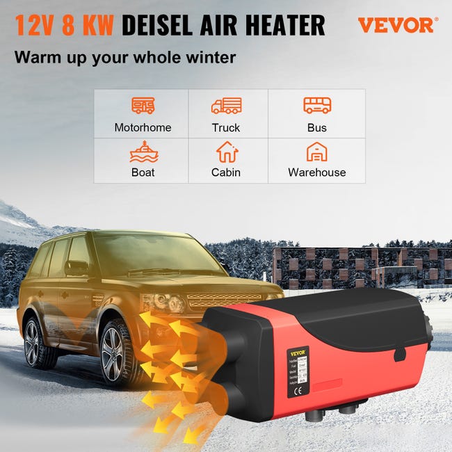 VEVOR Chauffage Diesel 12 V 5 kW Consommation 0,16-0,52 L/h
