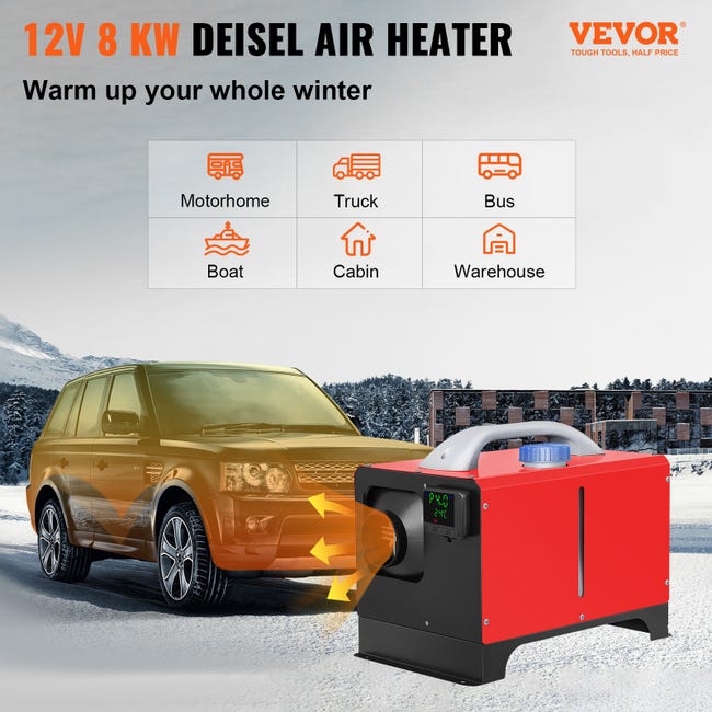 VEVOR Chauffage Diesel Tout-en-Un Réchauffeur de Stationnement 12 V 5/8 kW  Hiver