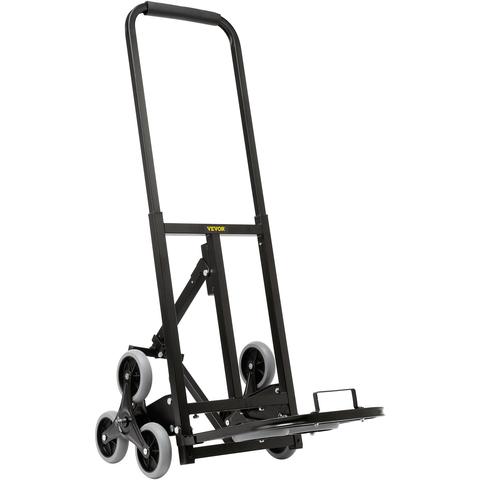 VEVOR Chariot deEscalier 50-100 kg Diable Monte Escalier Pliable Alliage  deAluminium Hauteur Poignee Reglable 82-116 cm 4 Roues Universelles Plateau  39x27 cm pour Entrepot Aeroport Centre Commercial