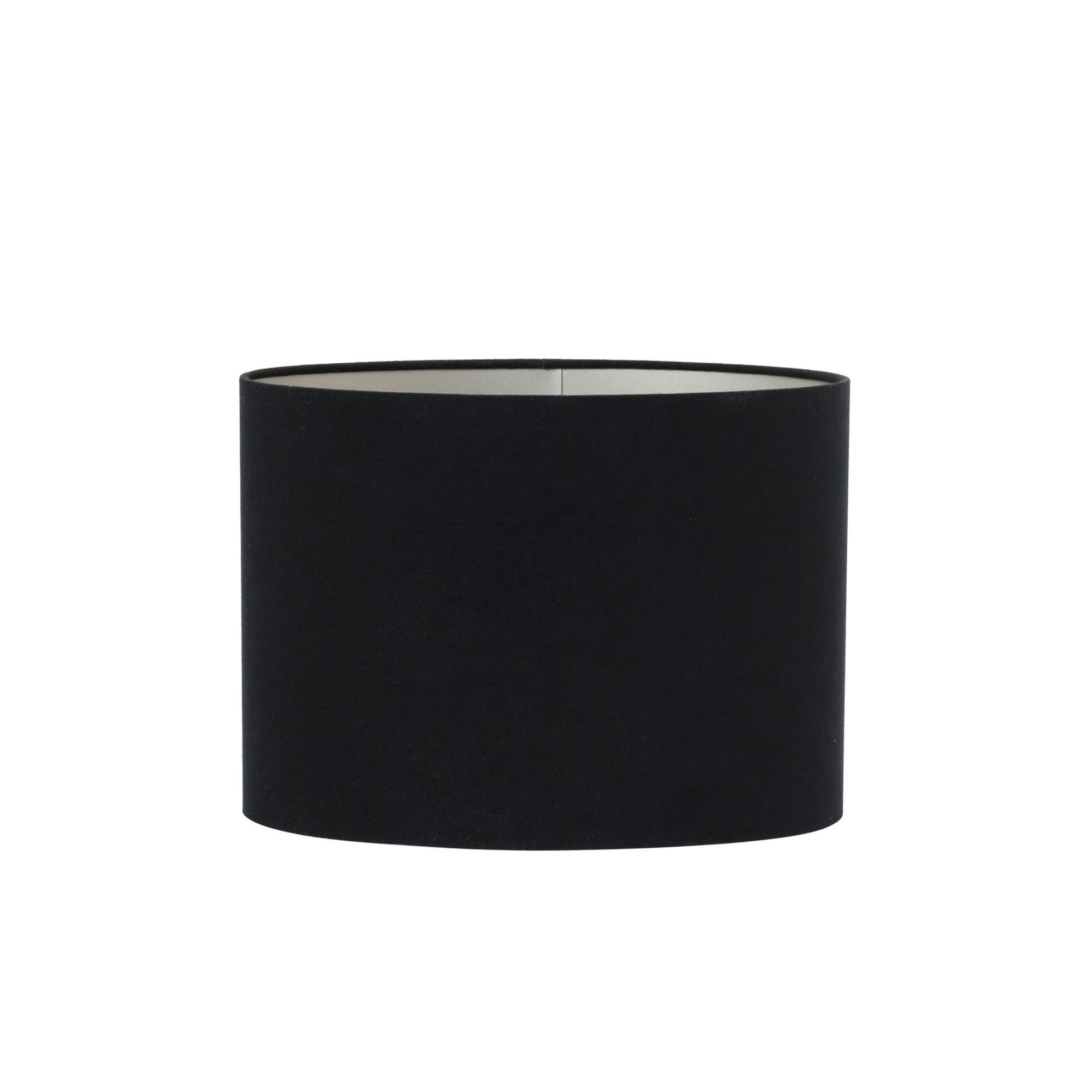 Sema Abat-jour Ovale En Tissu Gris Clair - Pour Luminaire E14/E27