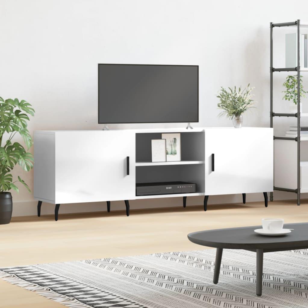 Vidaxl mueble de tv madera de ingeniería blanco brillante 150x30x50 cm