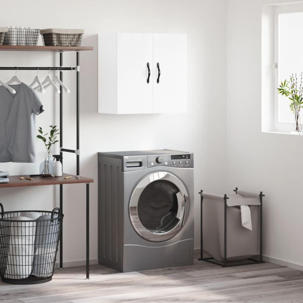 Mobile Pensile Con Vetro VidaXL 60x31x60 Cm - Legno Multistrato, 2 Ripiani, Bianco - Foto 10