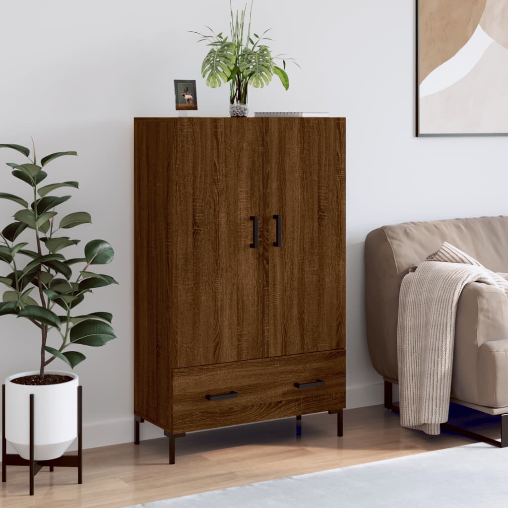 Vidaxl aparador alto madera de ingeniería roble marrón 69,5x31x115 cm