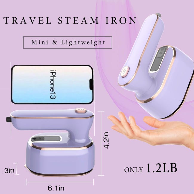 Mini fer à vapeur portable de voyage pour vêtements, fer à vapeur