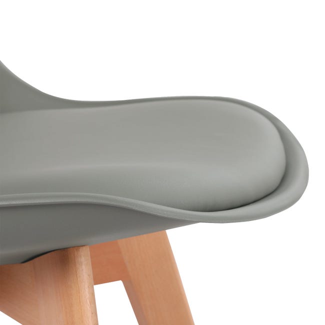 Lot de 6 Chaises design contemporain nordique scandinave - pieds en bois de  hêtre massif - Blanc