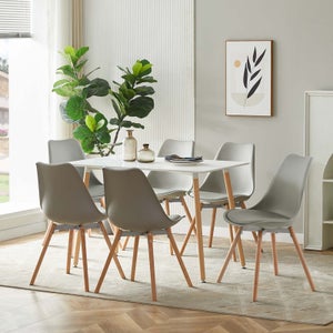 IDMarket - Lot de 4 chaises scandinaves Gaby Grises en Tissu pour Salle à  Manger : : Cuisine et Maison