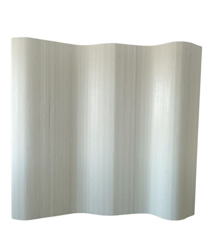 Paravent Bambou Souple 200x250cm - Revers Feutrine Grise - Modulable Et Design - Séparation D'espace