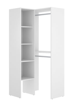 Armoire d'angle 1 penderie 10 étagères - Gris - Kiabi - 61.80€