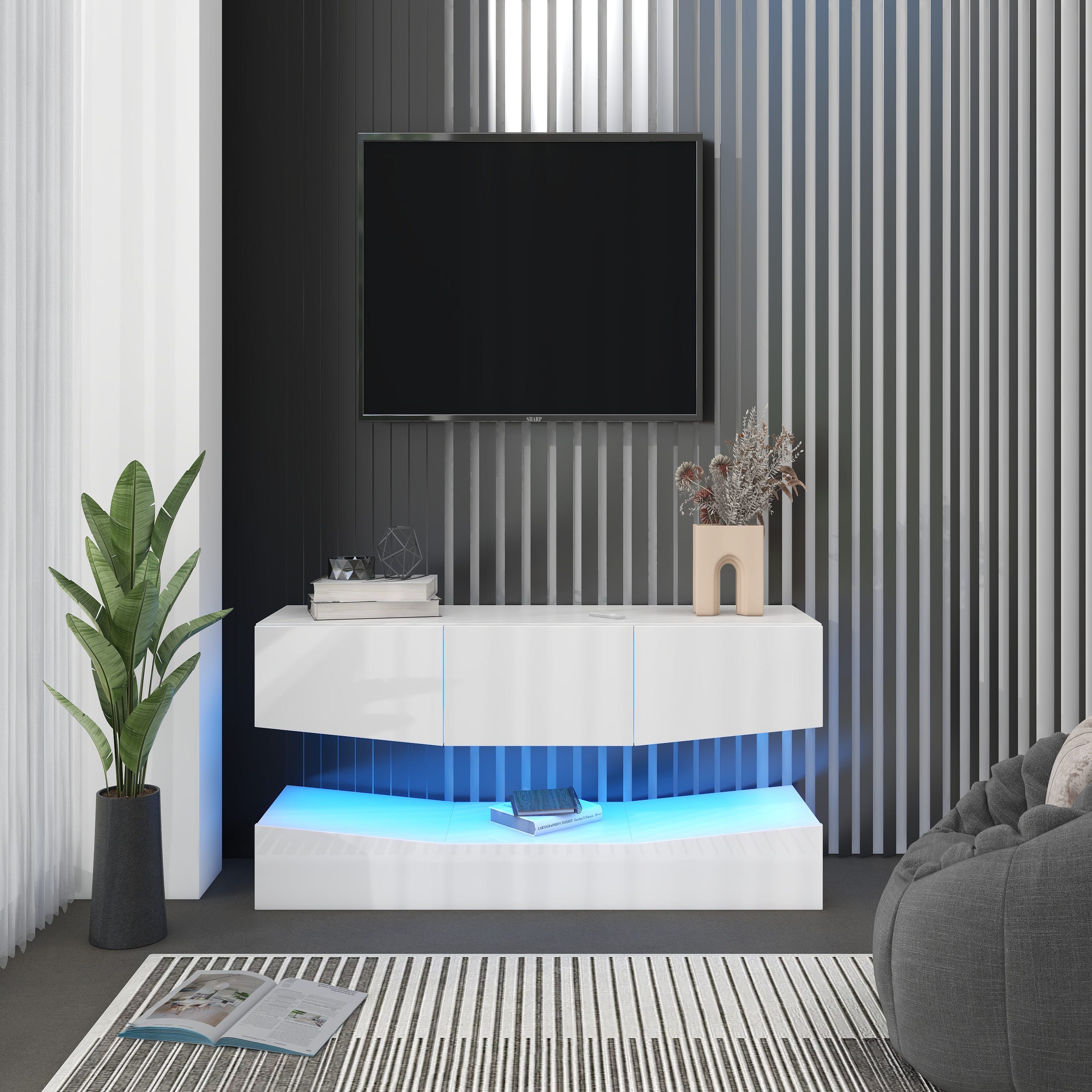 Simple y moderno mueble de TV de alta/Soporte de TV / Armario de