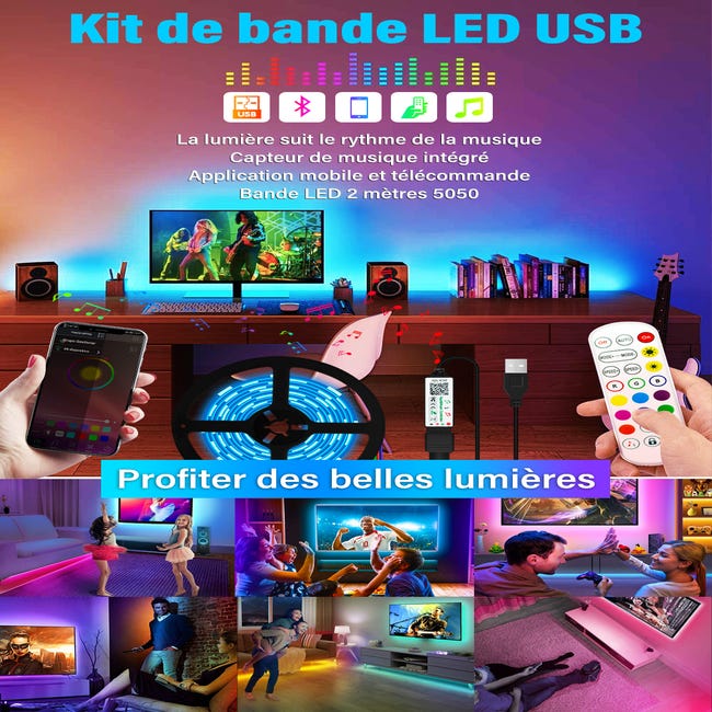 5V Lampe USB Motion LED Rétroéclairage TV Cuisine LED - Temu France
