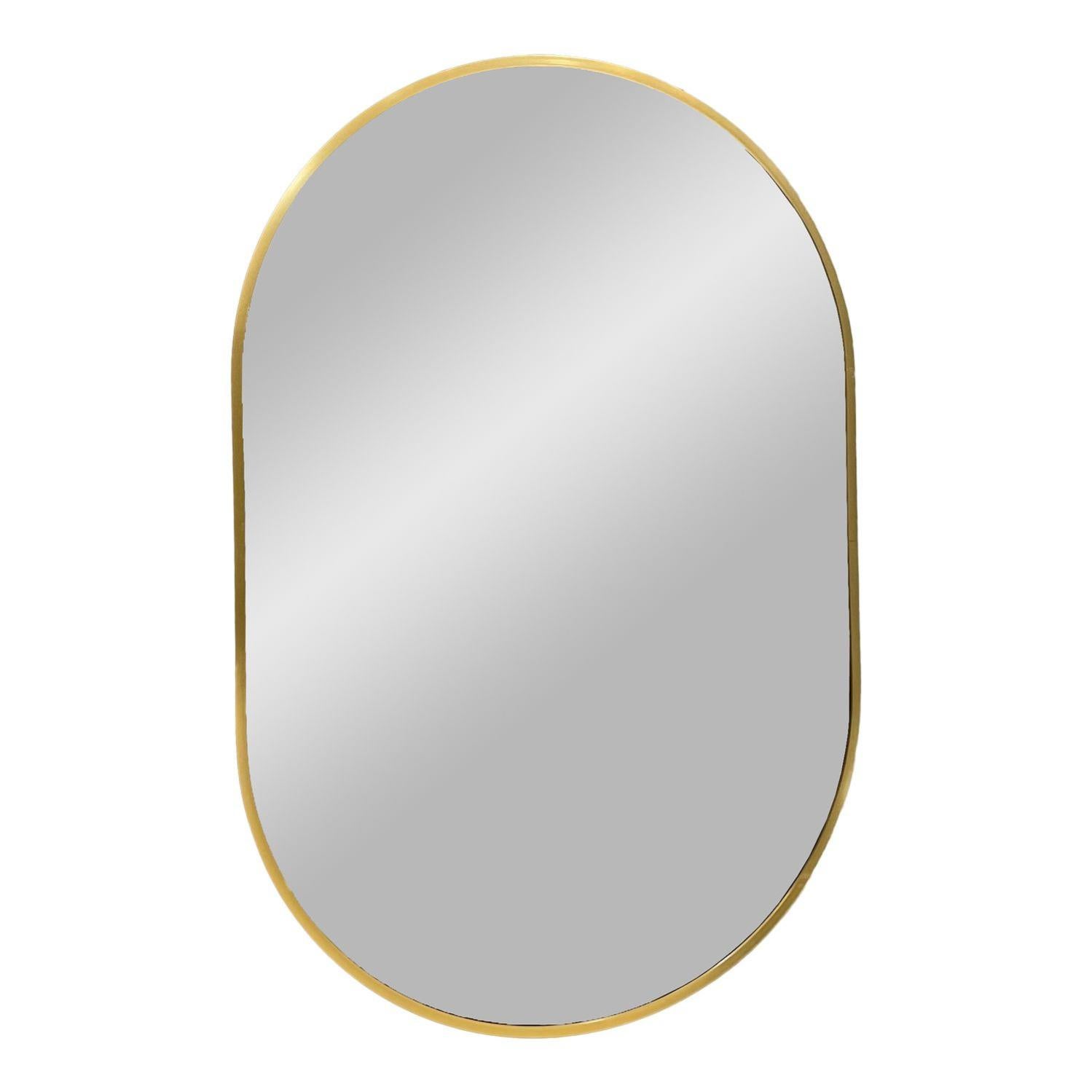 Specchio tondo da parete 70 cm con telaio color oro - Ecoche
