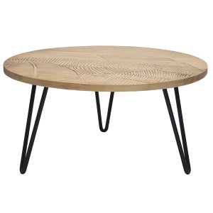 Table à manger ronde en bois de manguier vitto Couleur noir Made In Meubles