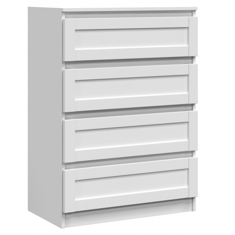 PERRY Commode de chambre 4 tiroirs Style classique 70x40x97 cm