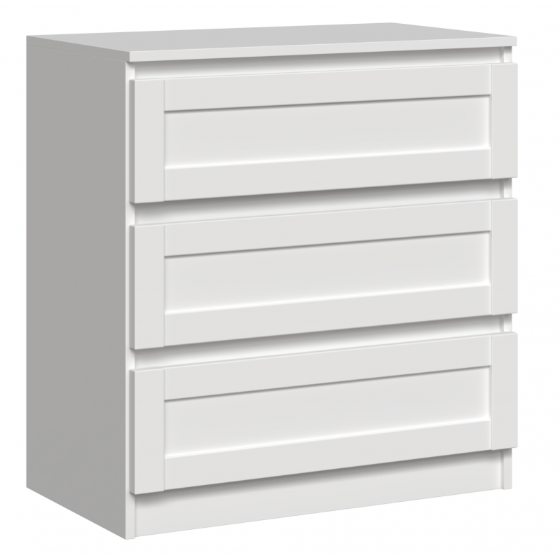 PERRY Commode de chambre 3 tiroirs Style classique 70x40x75 cm