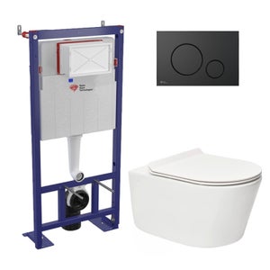 Toilette Wc Suspendu Fonction Bidet Système De Rinçage Sans Bord En  Céramique à Prix Carrefour