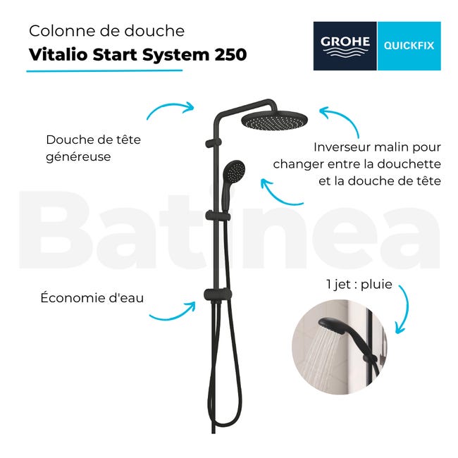 Compra online Grohe Vitalio Start System 250 Sistema de ducha Flexible con  inversor (26817000)