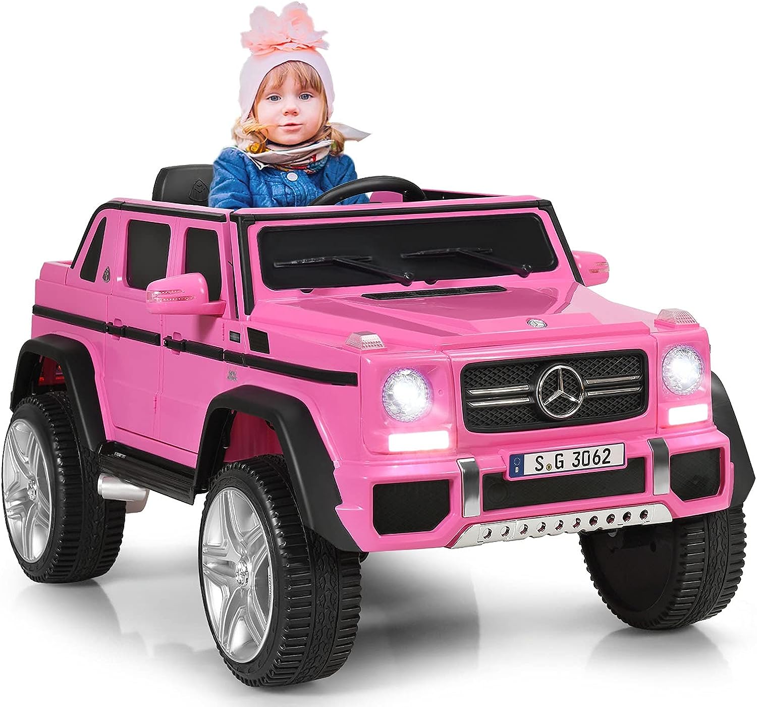 Mercedes Benz Voiture Électrique 12V pour Enfants 3-8 Ans, Rose