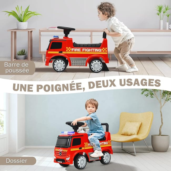 Mercedes Benz Porteur pour Enfants 12 36 Mois Voiture de Pompiers Rouge Leroy Merlin