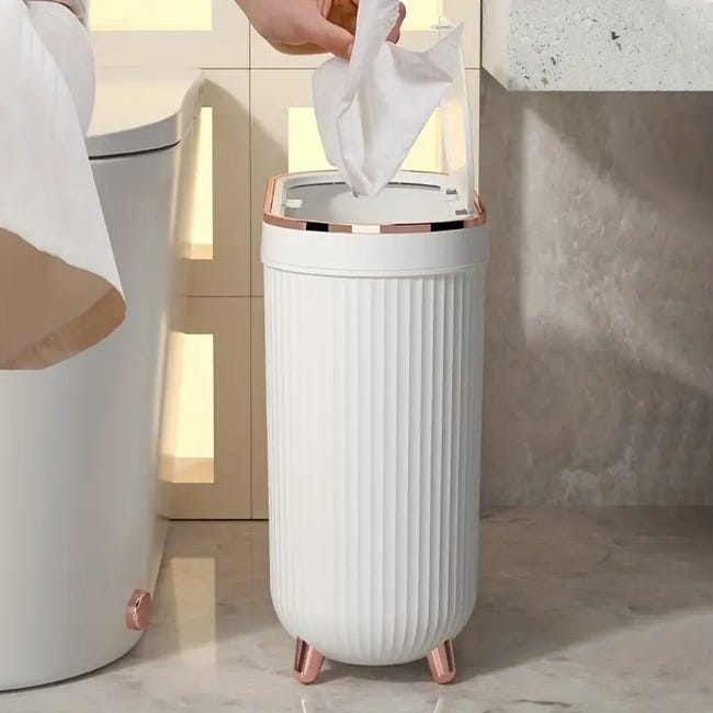 Type de presse poubelle de toilette lumière de luxe étroit petit cylindre  scellé salon chambre salle de bain corbeille à papier