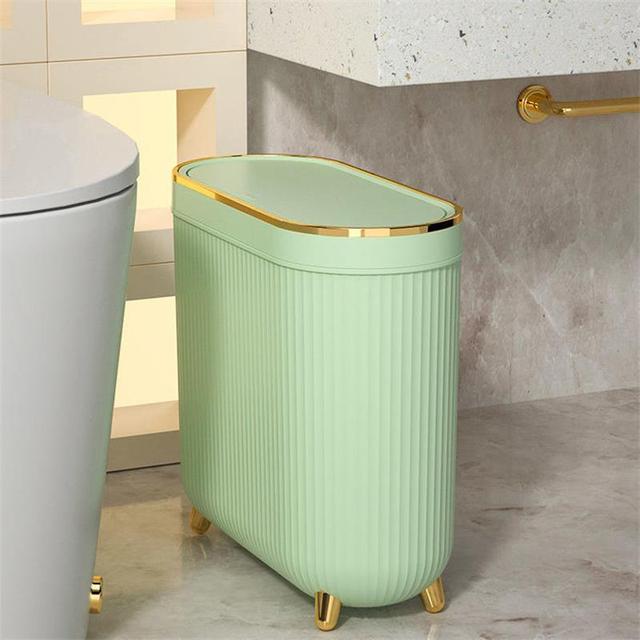 Type de presse poubelle de toilette lumière de luxe étroit petit cylindre  scellé salon chambre salle de bain corbeille à papier