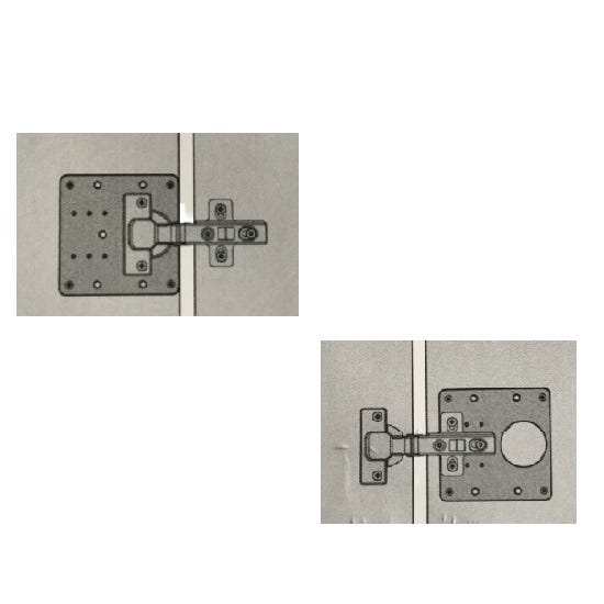 Placas de Reparacion Bisagras Cazoleta 9x9 cm. 1 piezas. Placa Repara  Puertas, Placa Reparación Bisagras Mueble