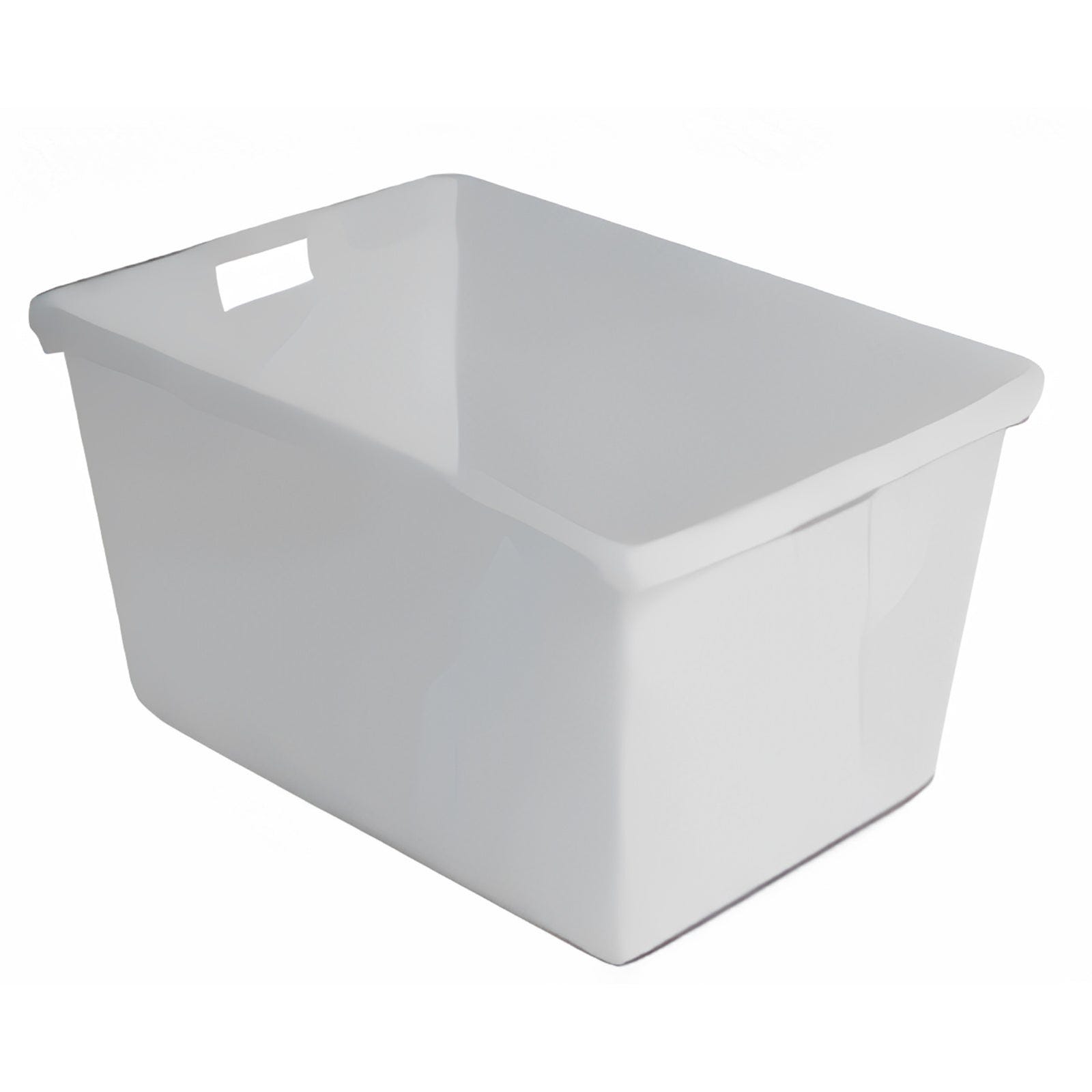 Vaschetta rettangolare in plastica con maniglie bianca per bucato e  casalinghi / 65 litri
