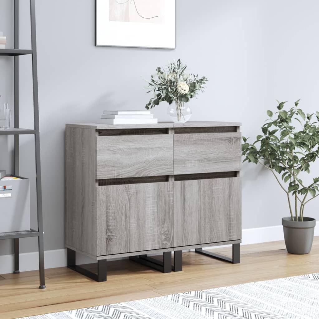 Credenza VidaXL Grigio Sonoma 40x35x70 Cm In Legno Multistrato - Mobile Da Soggiorno Con Antiribaltamento