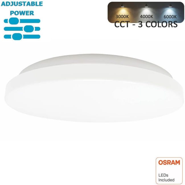 Plafonnier Circulaire Blanc 24W Ø31cm, Osram Chip, Lampe Plafond Intérieur,  éclairage multi-blancs 2700 à 6000K (2 unités)