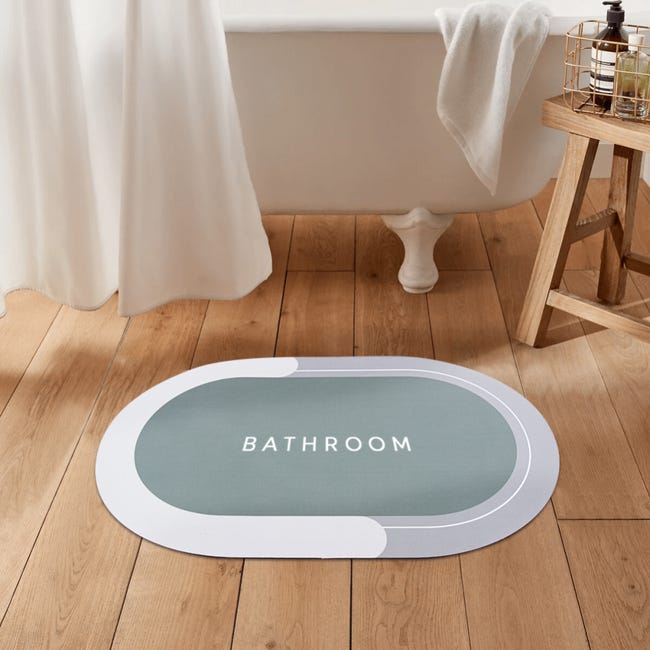 Tappeto Da Bagno Bohémien Grigio 51x81 Cm – Antiscivolo, Morbido In Microfibra, Lavabile, Per Doccia E Vasca