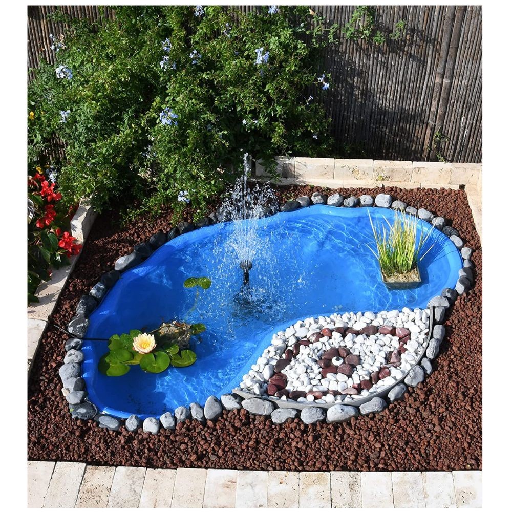 Laghetto Da Giardino Green Bamboo 220 Litri - 136x100x40 Cm, Colore Verde Antialghe, Made In Italy