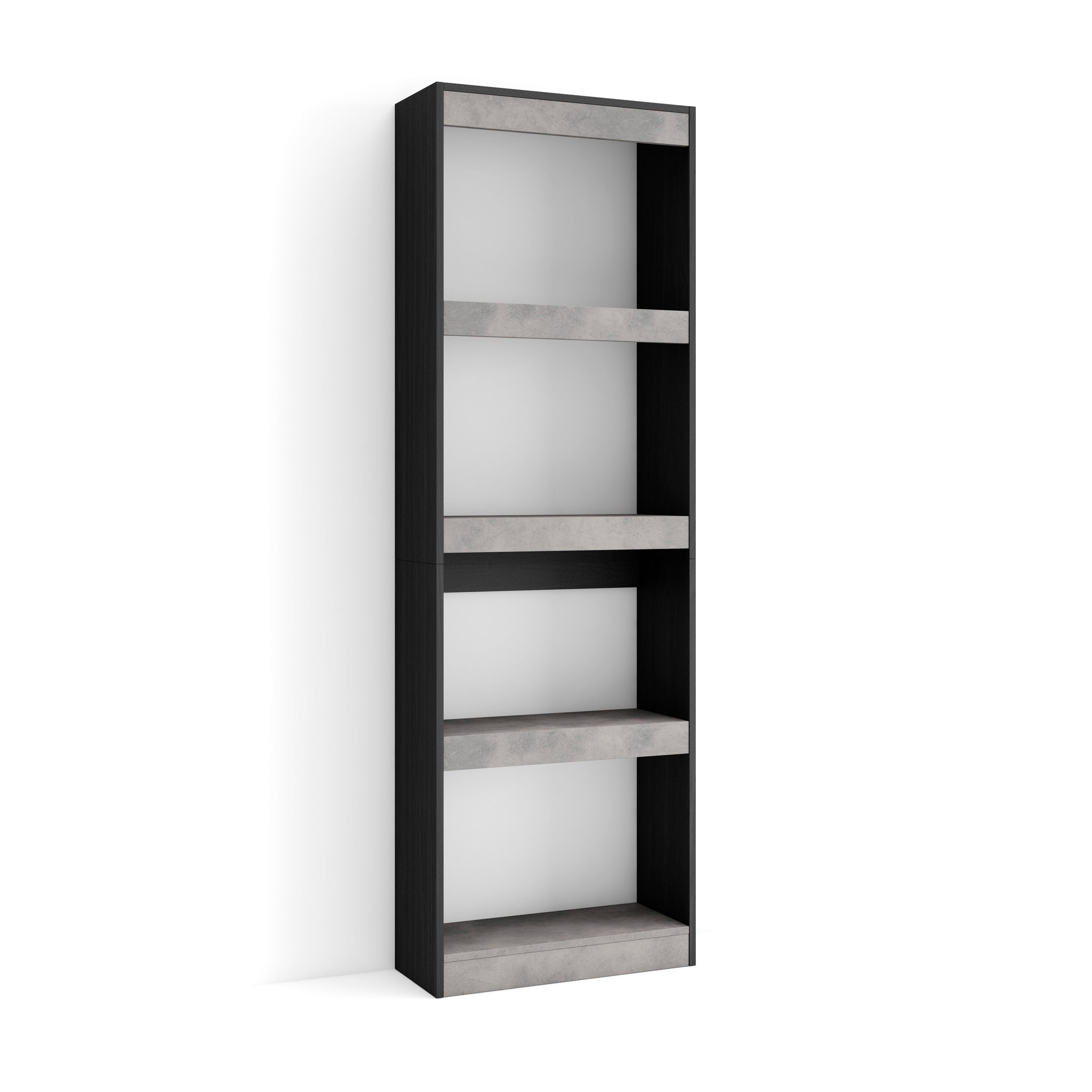 Librería estantería, 170x186x25cm, Blanco y negro