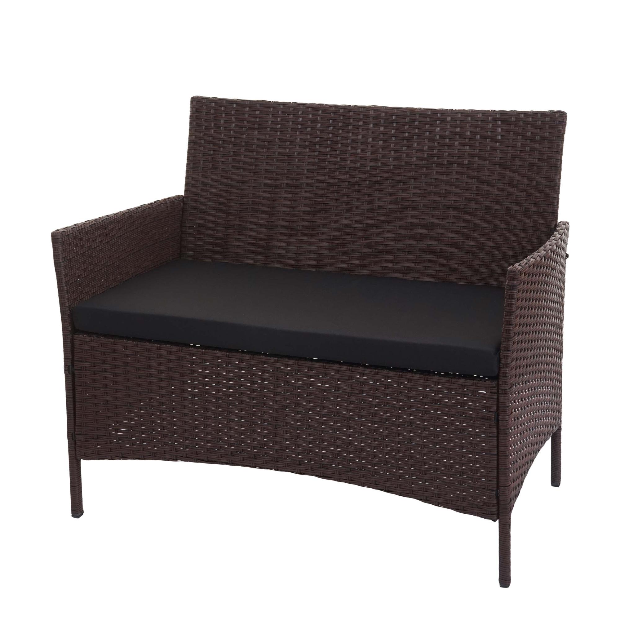 Set relax da esterni in polyrattan antracite con cuscini beige - Uma