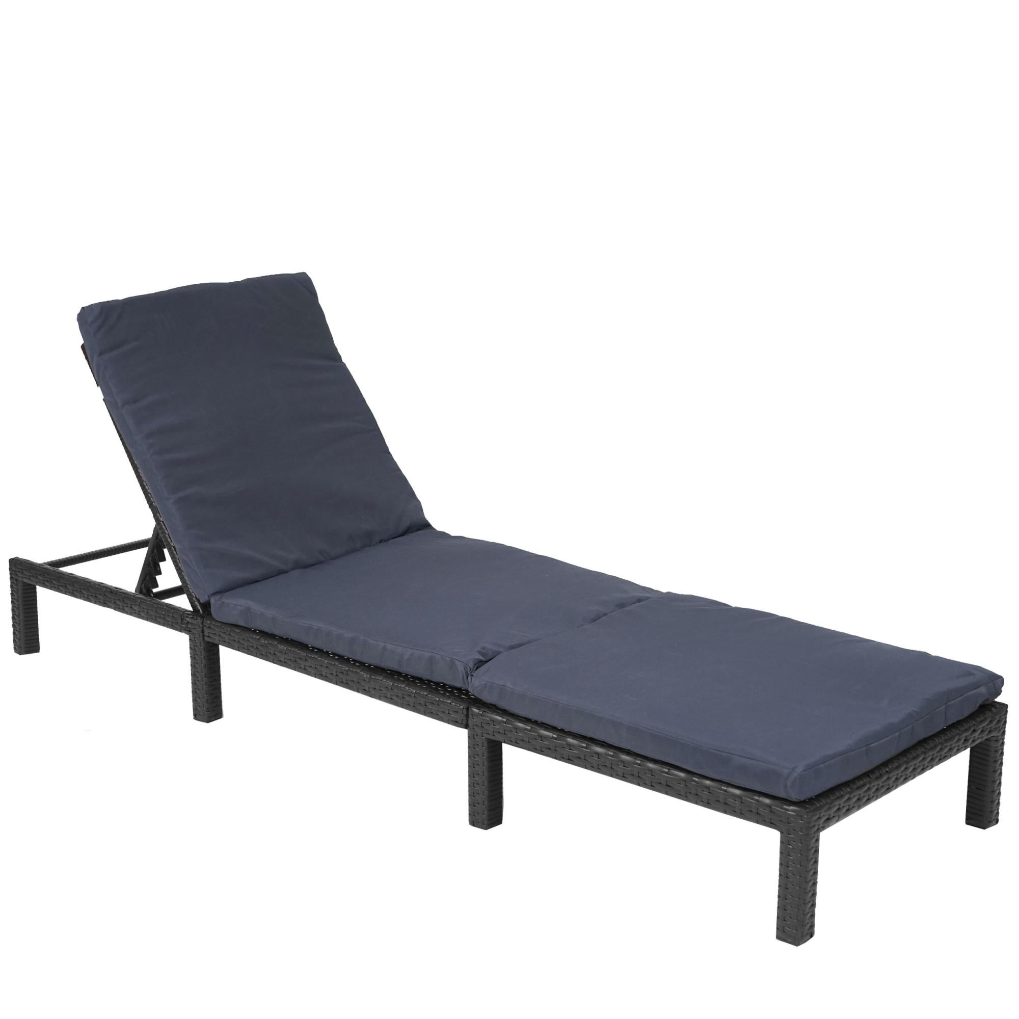 Lettino da Giardino con Tettuccio in Polyrattan Grigio Mélange