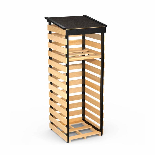 bucher en bois canadien 0 5 stere saule toit goudronne et incline sureleve kit couleur bois et noir bois leroy merlin