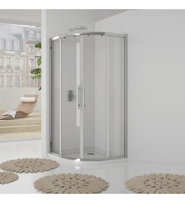 Box Doccia Semicircolare 87 89 87 89 Cm New Plus Vetro Trasparente 6 Mm 1 95 H Cerniere Sganciabili Leroy Merlin Leroy Merlin Box Doccia Semicircolare